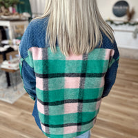 Contrast Denim Shacket