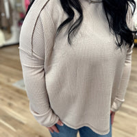 Mya Ribbed Boat Neck Top +