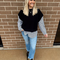 Tia Sweater Vest Button Up