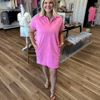 Heather Mineral Washed Polo Dress