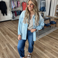 Deena Lightweight Oversized Denim Jacket
