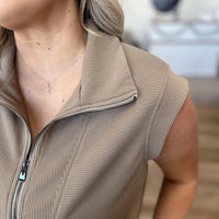 Paige Ribbed Half Zip Romper