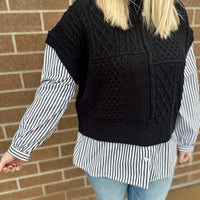 Tia Sweater Vest Button Up