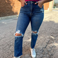 Cori Distressed Crop Flare