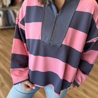 Kameron Vintage Striped Half Zip