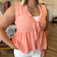 Avery Lace Button Tank