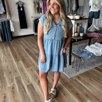 Taylor Short Sleeve Denim Dress