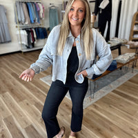 Betty Acid Wash Cropped Shacket