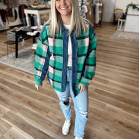 Contrast Denim Shacket