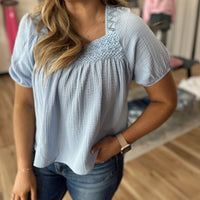 Paisley Puff Sleeve Top