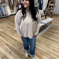 Mya Ribbed Boat Neck Top +