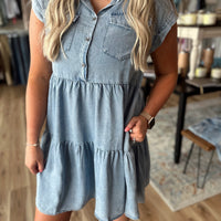 Taylor Short Sleeve Denim Dress