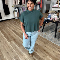 Sofia Mock Neck Short Sleeve Sweater