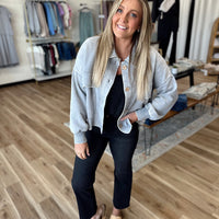 Betty Acid Wash Cropped Shacket