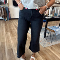 Janie Washed Black Cropped Denim