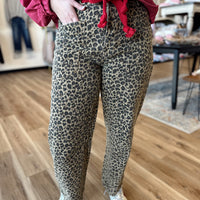 Layla Washed Leopard Vintage Rope String Pants