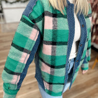 Contrast Denim Shacket