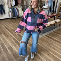 Kameron Vintage Striped Half Zip