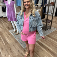 Avery Cropped Denim Jacket