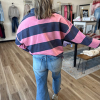 Kameron Vintage Striped Half Zip