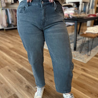 Laken Ash Black Cropped Barrel Denim