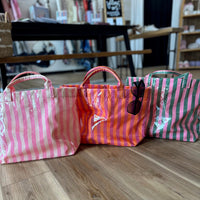 Kinsley Striped Vinyl Tote Bag