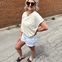 Hali White Denim Shorts +