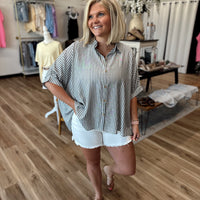 Devin Striped Button Down Oversized Top