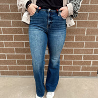 Navey High Rise Boot Cut Denim