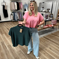 Sofia Mock Neck Short Sleeve Sweater