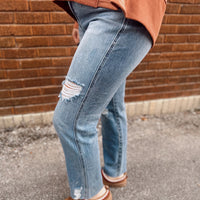 Curvy Rory Distressed Straight Jean