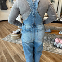 Morgan Denim Barrel Overalls