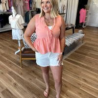 Kayden White Distressed Denim Shorts
