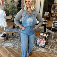Morgan Denim Barrel Overalls