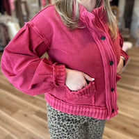 Haley Vintage Washed Cardigan Jacket