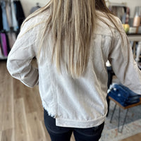 Kinsey Distressed Corduroy Cropped Jacket