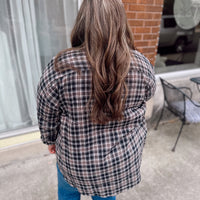 Curvy Millie Black Plaid Shirt