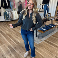 Kira Mineral Washed Henley Top