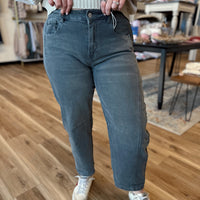 Laken Ash Black Cropped Barrel Denim