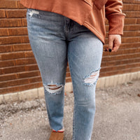 Curvy Rory Distressed Straight Jean