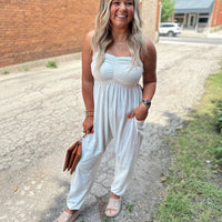 Bay Strapless Cotton Jumpsuit