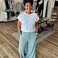 Alexus Washed Cropped Flare Pants