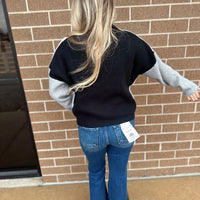 Grey Color Block Sweater