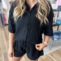 Kristie Black Linen Set