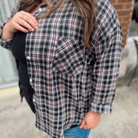 Curvy Millie Black Plaid Shirt