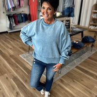 Blu Acid Wash Pullover