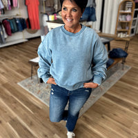 Blu Acid Wash Pullover