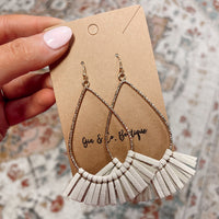 Suede Fringe Teardrop Earring