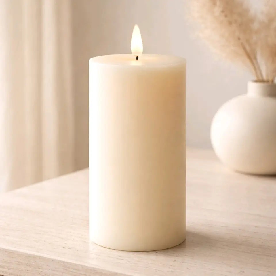 Cream Realistic Flame LED Candle