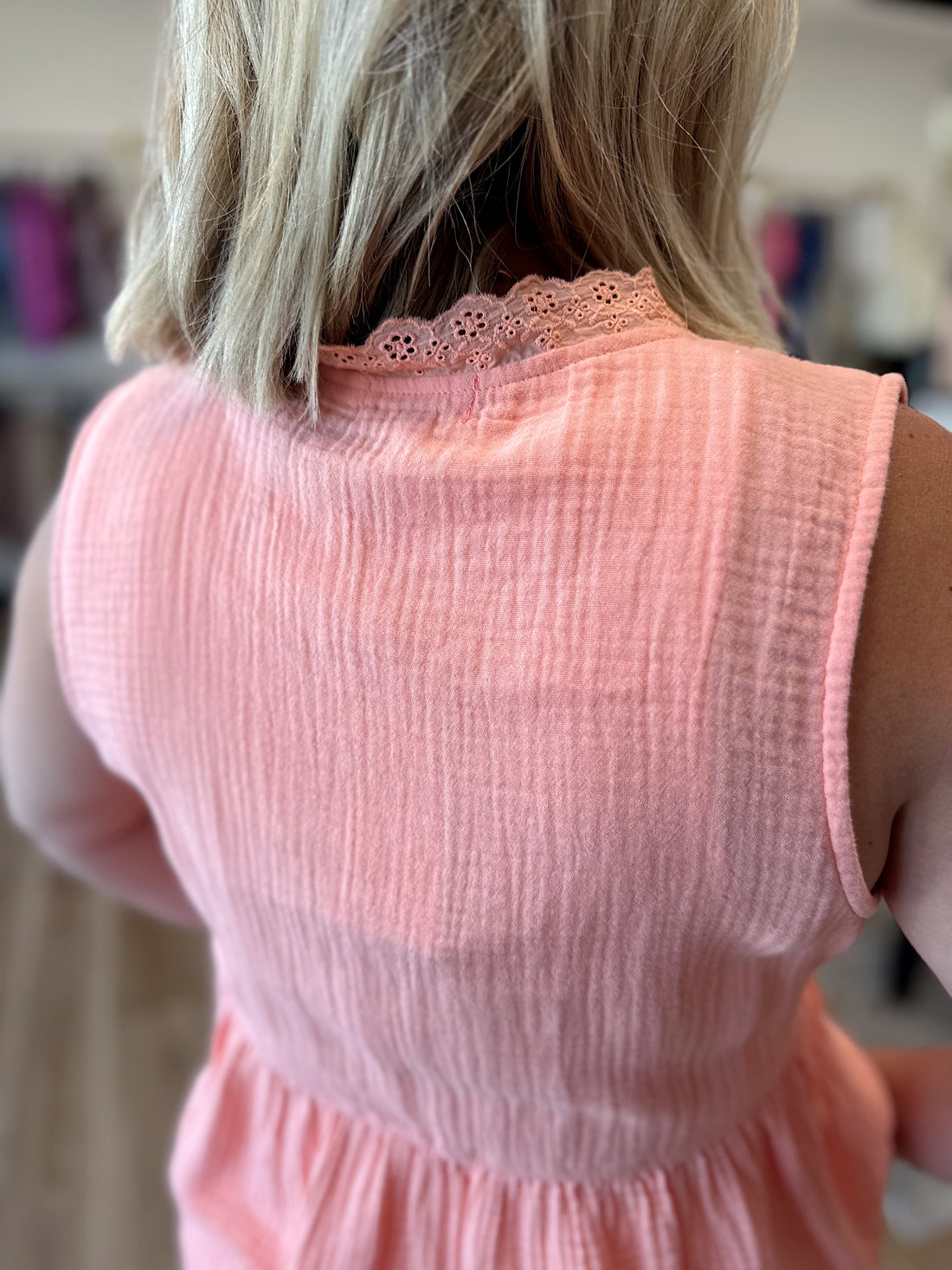 Avery Lace Button Tank